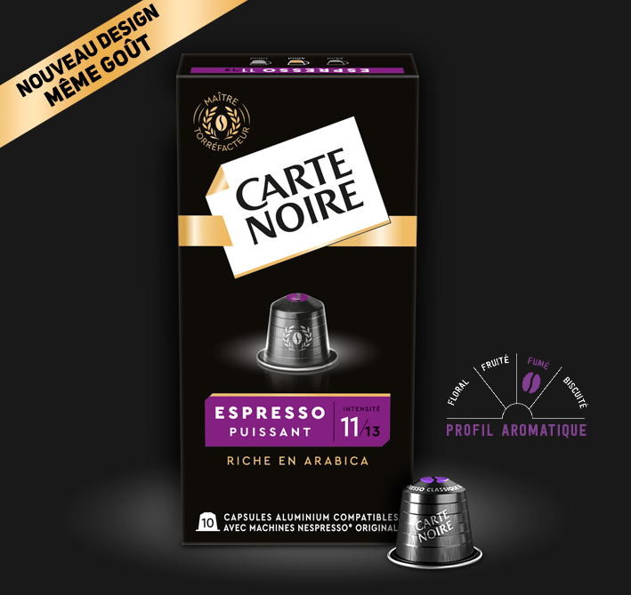 ESPRESSO PUISSANT N°11 -  Café riche en Arabica - Capsules compatibles Nespresso*