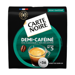 DEMI-CAFÉINÉ - Café torréfié moulu en dosettes souples